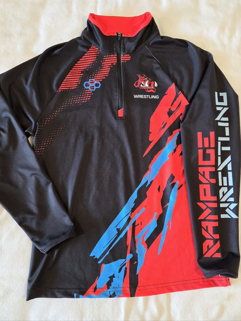 Rudis Wrestling Youth Large Quarter Zip Pullover Shirt Rampage